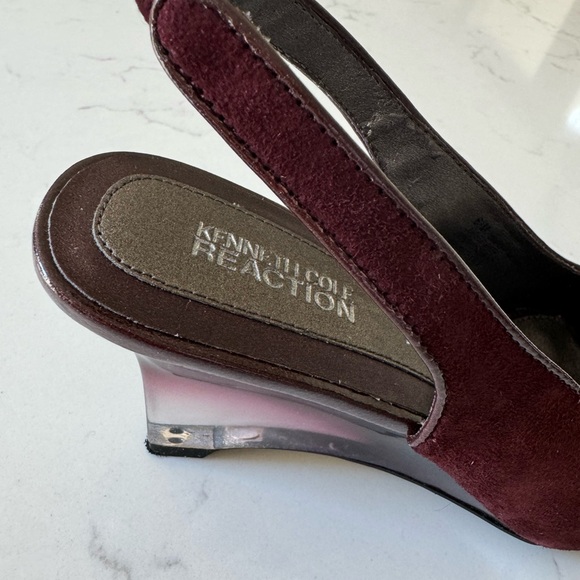 Kenneth Cole Reaction Dark Red ombré clear heel slingbacks - Picture 9 of 13